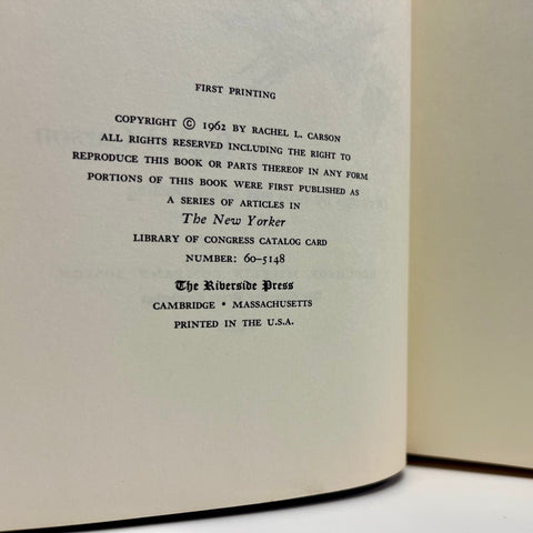 Silent Spring, Rachel Carson - First Edition, 1st Printing - 1962