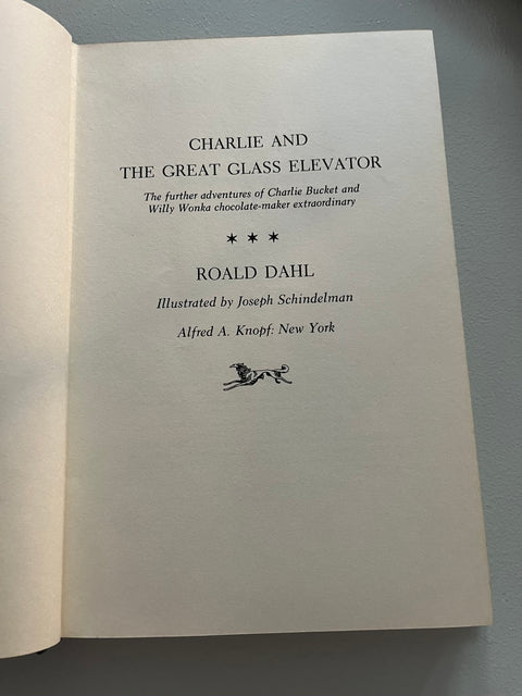 Charlie and the Great Glass Elevator - Roald Dahl - Rare First Edition