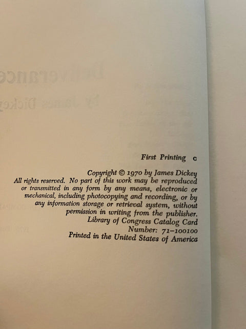 Deliverance, James Dickey - First Edition, First Printing - Rare - Great Condition!