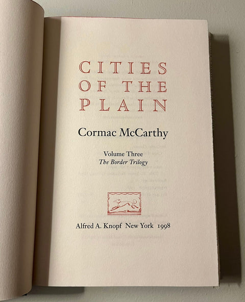 Cities of the Plain, Cormac McCathy - First Edition, First Printing, 1998 - Rare - Like New!