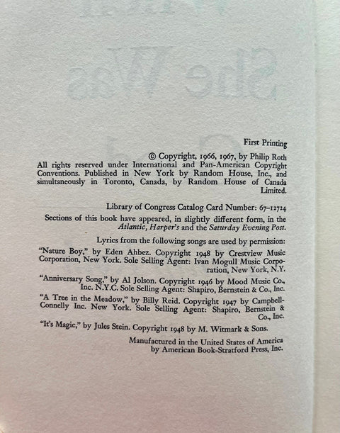 When She Was Good, Philip Roth - First Edition, First Printing, 1967 - Beautiful Condition