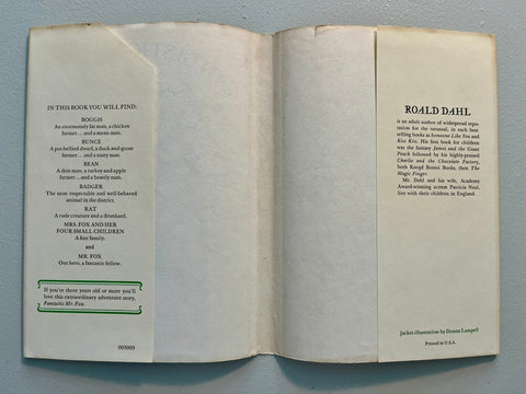 Fantastic Mr. Fox, Roald Dahl - Early Printing, Hardcover with Original Illustrations & Dust Jacket