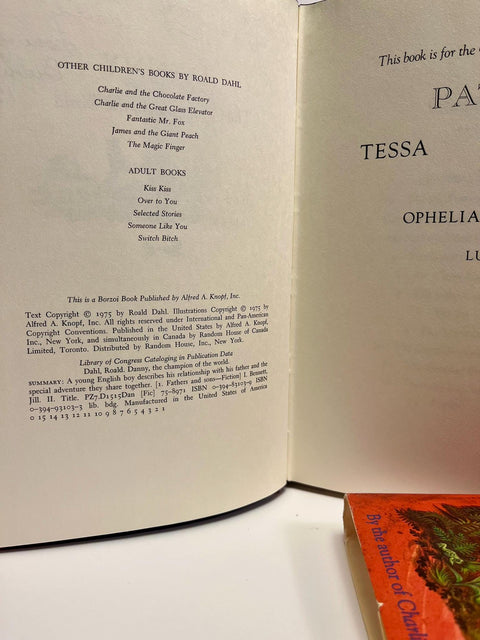 Danny the Champion of the World, Roald Dahl - First Edition, 1st Printing, 1975