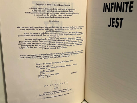 Infinite Jest, David Foster Wallace - First Edition, 1st Printing - Like New