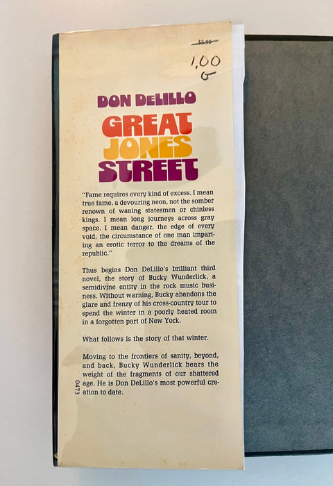 Great Jones Street, Don DeLillo - First Edition, First Printing - Rare!