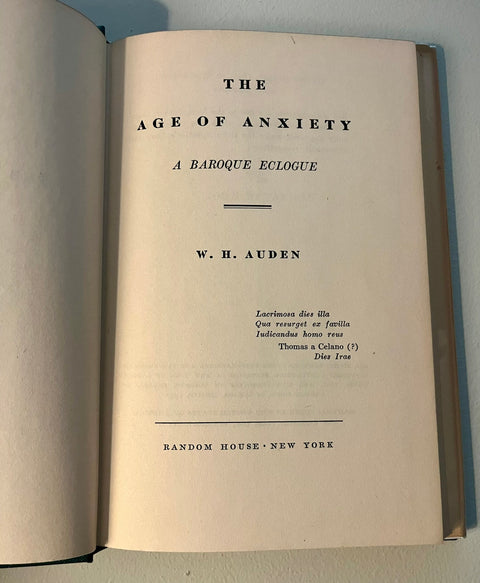 The Age of Anxiety, W. H. Auden - First Edition, First Printing, 1947