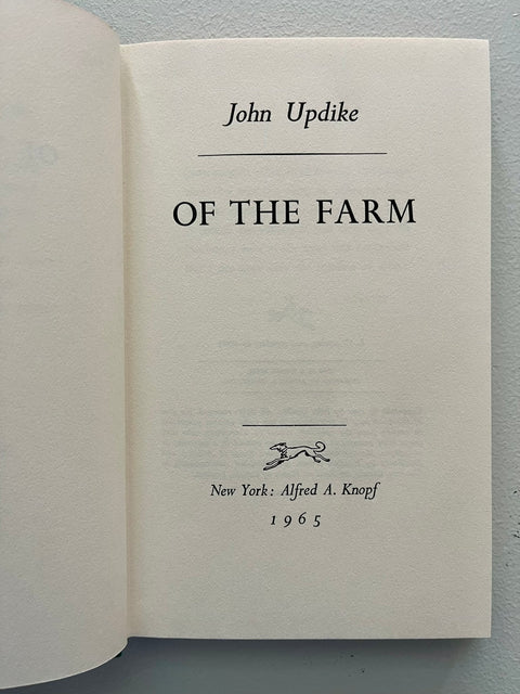 Of The Farm, John Updike - First Edition, 1st Printing, 1965 - Like New - HC/DJ