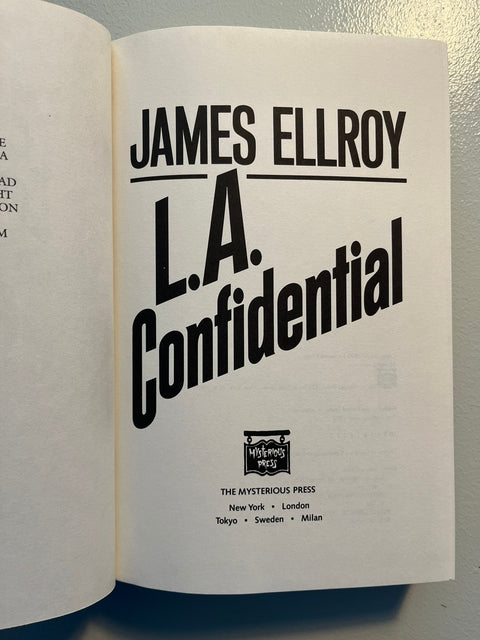 L.A. Confidential, James Ellroy - First Edition, 1st Printing - 1990 - Like New