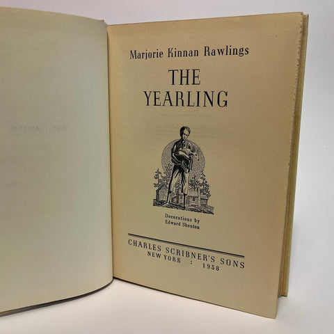 The Yearling, Marjorie Kinnan Rawlings - First Edition, 1st Printing - 1938