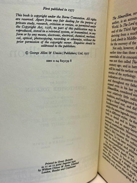 The Silmarillion, J.R.R. Tolkien - First Export Edition, First Printing, 1977 - William Clowes