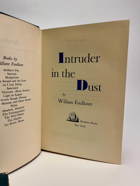 Intruder in the Dust, William Faulkner - First Edition, 1st Printing